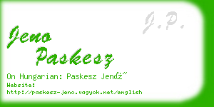 jeno paskesz business card